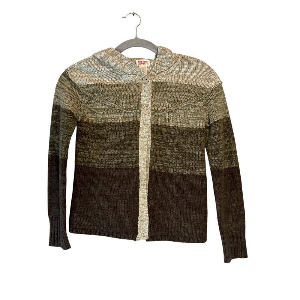 Girls Cute Mossimo Cardigan/Sweater With Hood- Brown-Medium